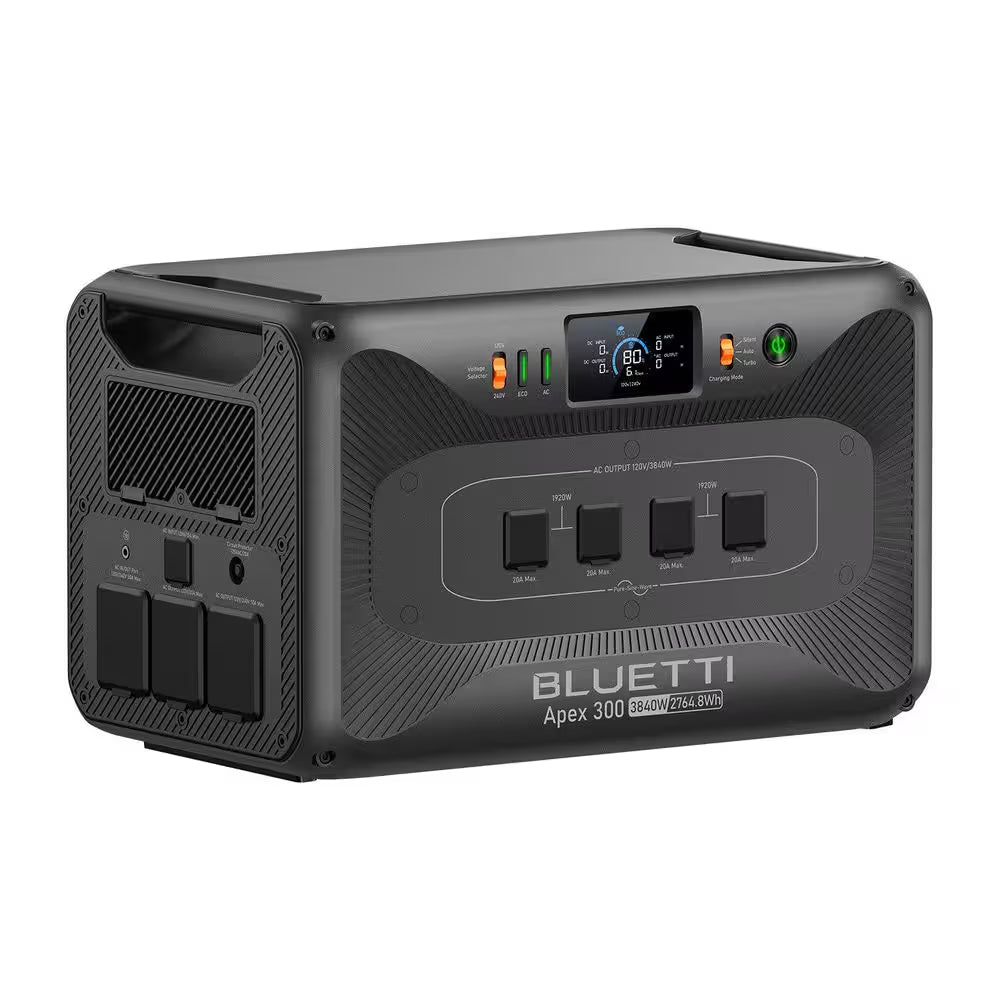 3840W Continuous/7680W Peak Output 2764Wh Portable Power Station, Push Button Start Battery Generator for Home Backup